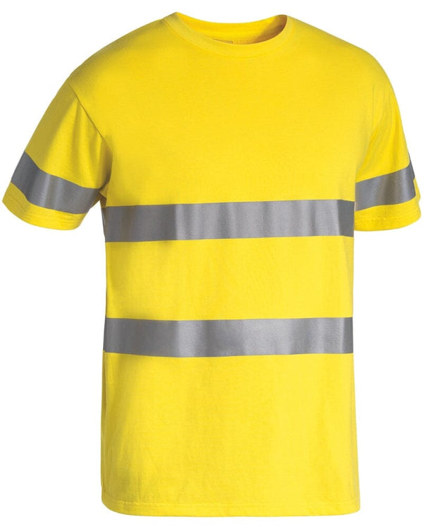Taped Hi Vis Cotton T-Shirt - Yellow