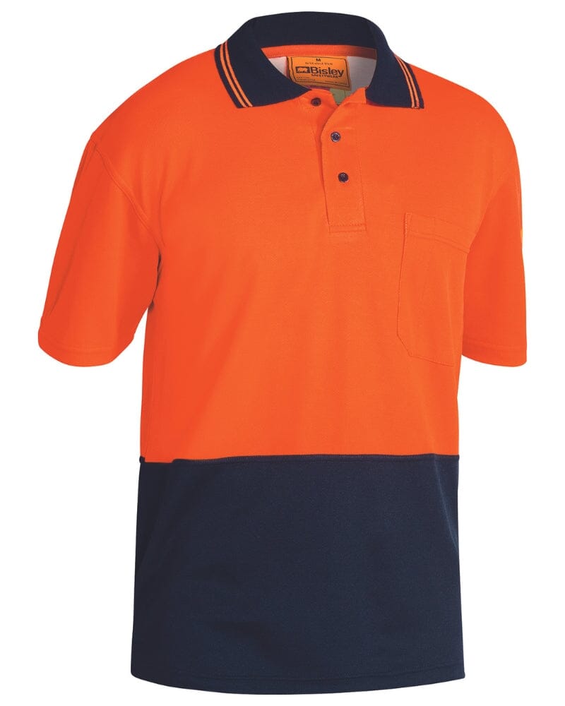 Hi Vis Short Sleeve Polo - Orange/Navy