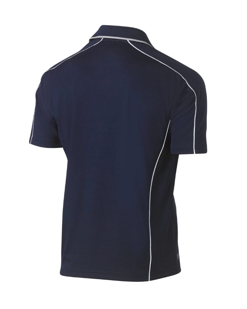 Cool Mesh Polo Shirt With Reflective Piping - Navy