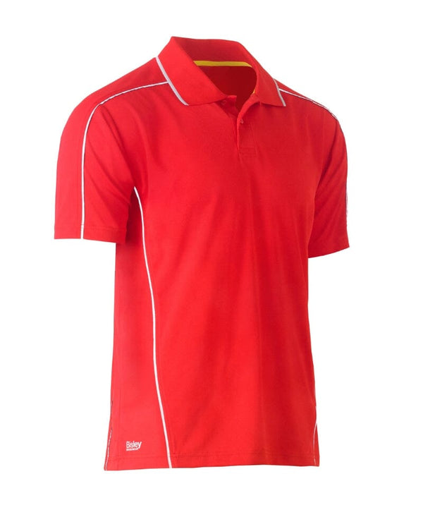 Cool Mesh Polo Shirt With Reflective Piping - Red