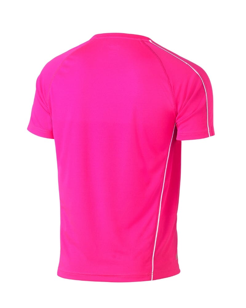 Cool Mesh Tee With Reflective Piping - Pink