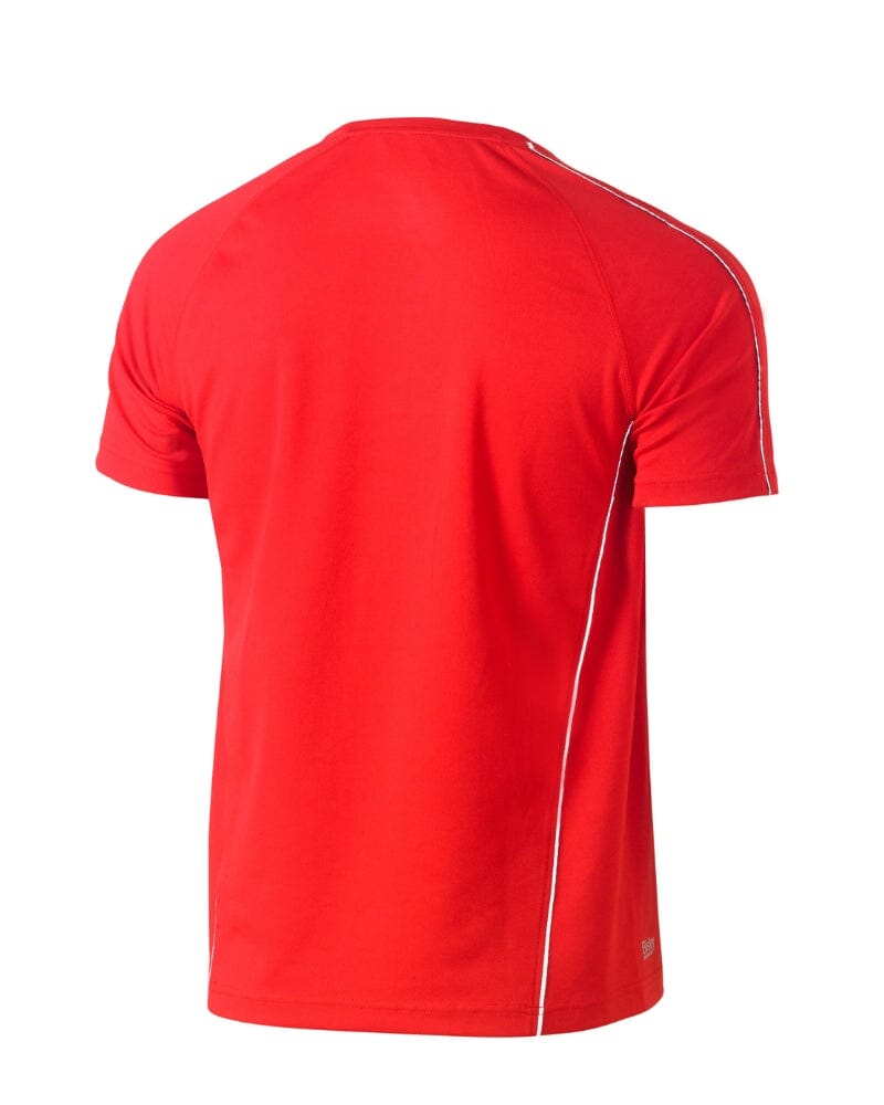Cool Mesh Tee With Reflective Piping - Red