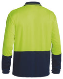 Hi Vis Long Sleeve Polo Shirt - Yellow/Navy
