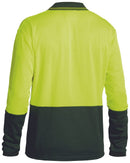 Hi Vis Long Sleeve Polo Shirt - Yellow/Bottle