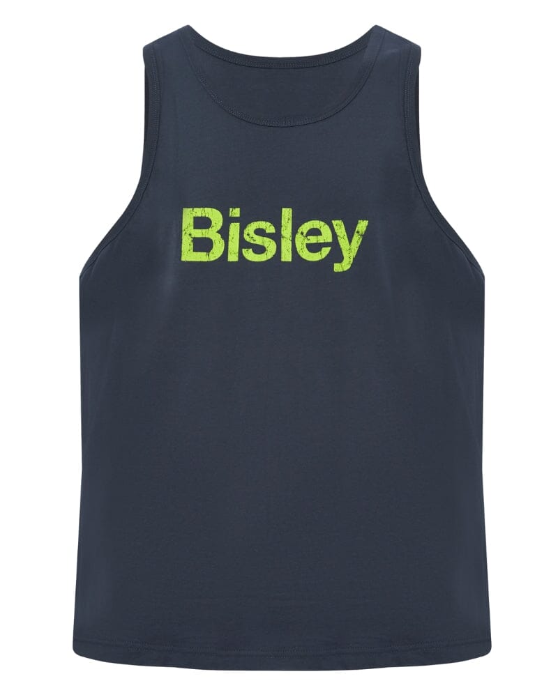 Cotton Bisley Logo Singlet - Navy