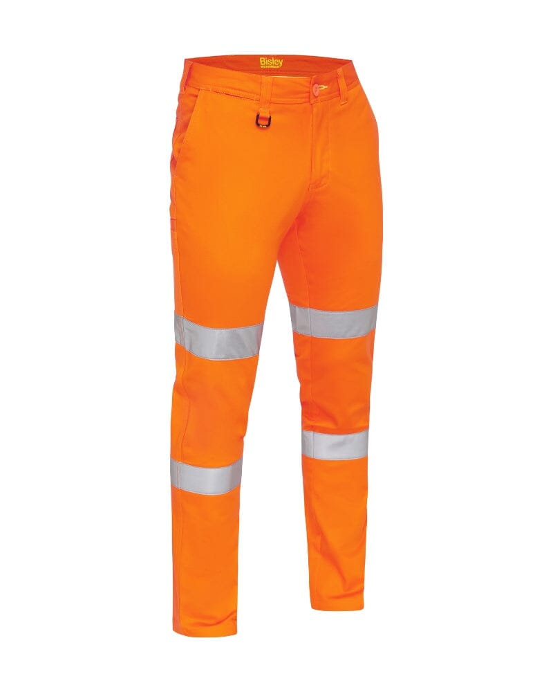 Bisley Taped Biomotion Stretch Cotton Drill Work Pants Orange