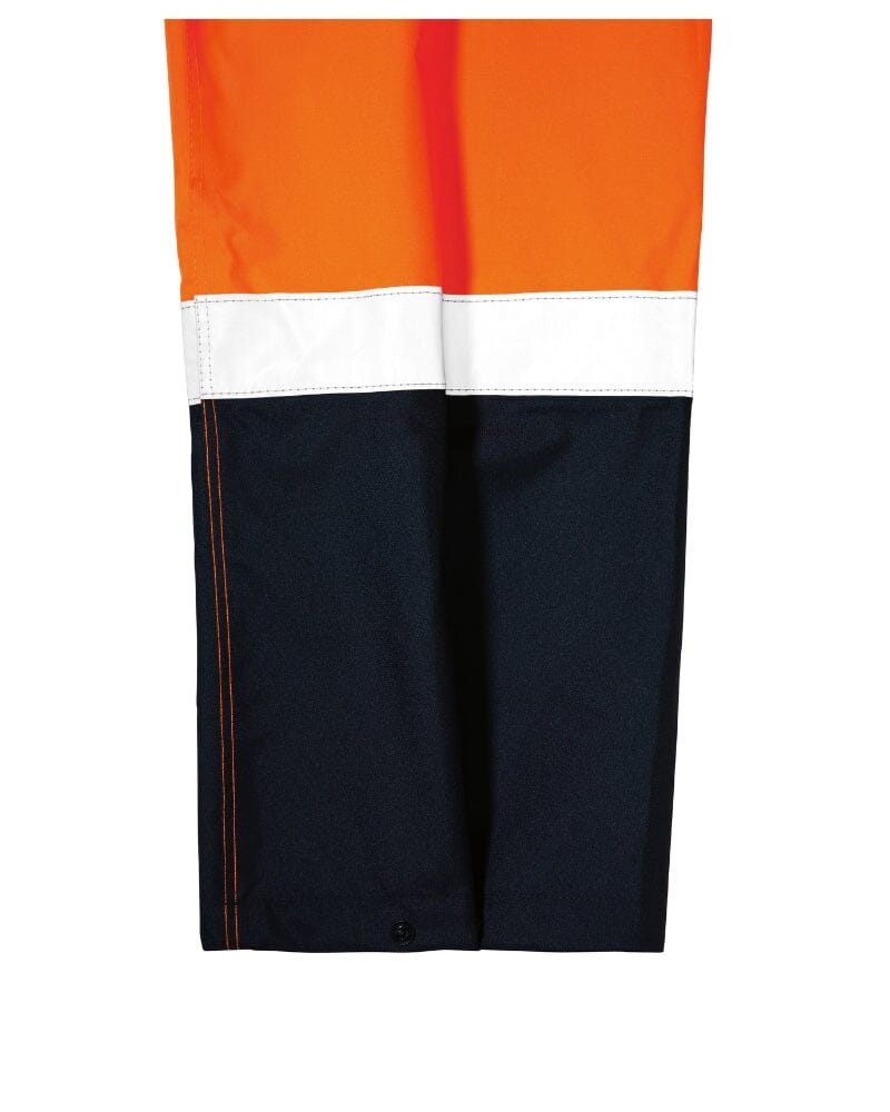 Taped Two Tone Hi Vis Rain Shell Pant - Orange/Navy