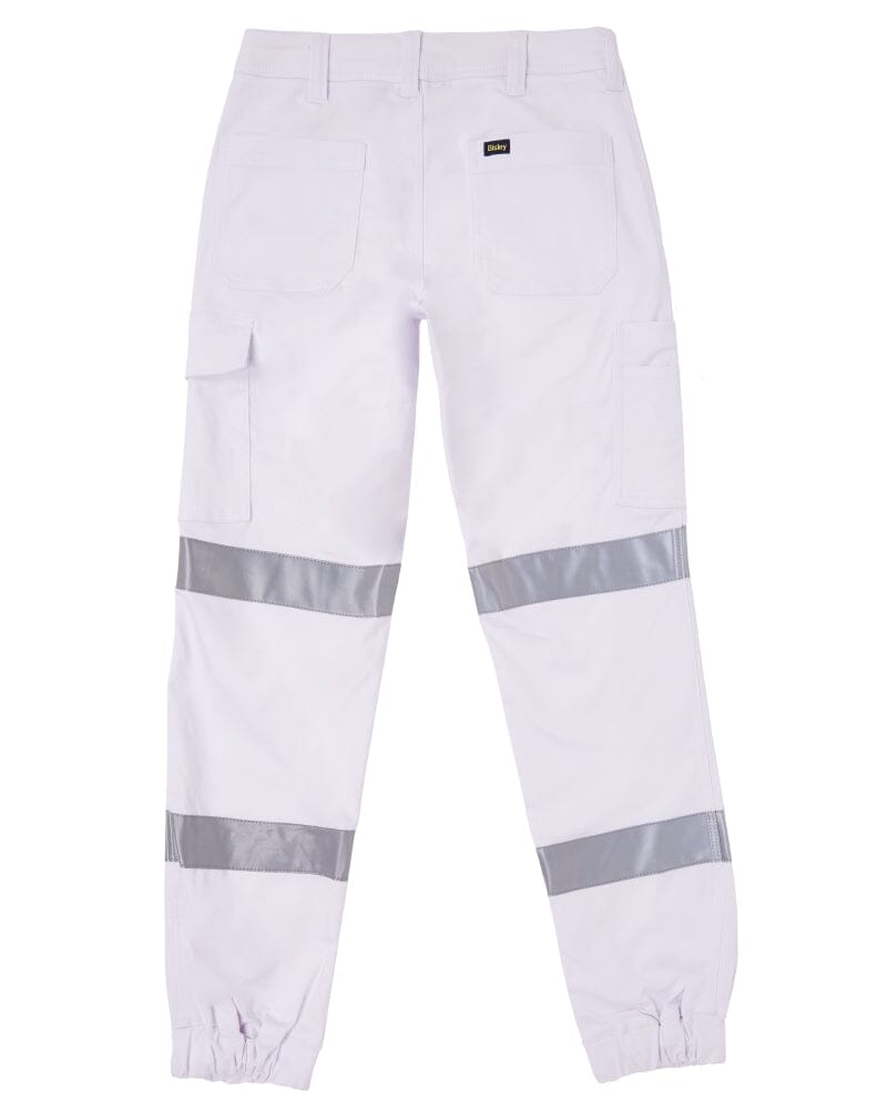 Taped Biomotion Stretch Cotton Drill Cargo Cuffed Pants - White
