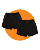 Tradies Flex And Move 4-Way Stretch Elastic Short Value Twin Pack - Black