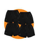 Tradies Flex And Move 4-Way Stretch Elastic Short 4 Value Pack - Black