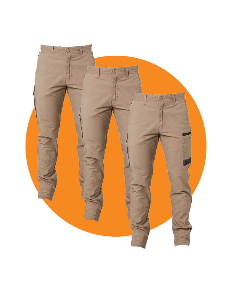 FXD Tradies WP3 Stretch Work Pants Value Pack Khaki Buy Online