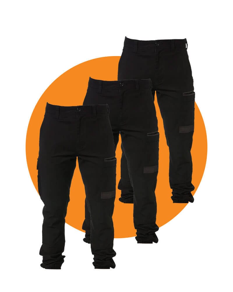 FXD Tradies WP-4 Stretch Cuffed Work Pants Value Pack - Black