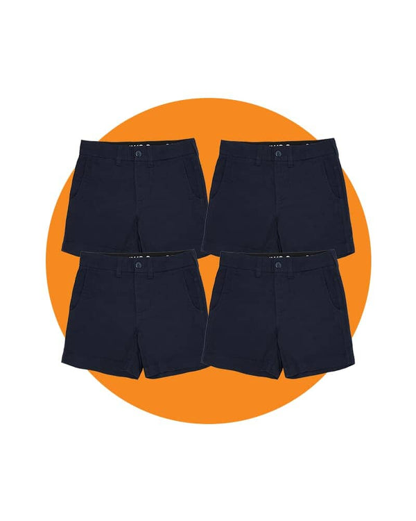 Tradies WS-2 Lightweight Work Shorts 4 Value Pack - Navy