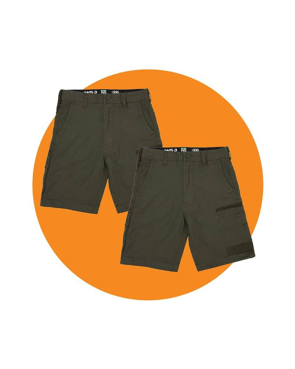 Tradies WS-3 Stretch Work Shorts 2 Value Pack - Green