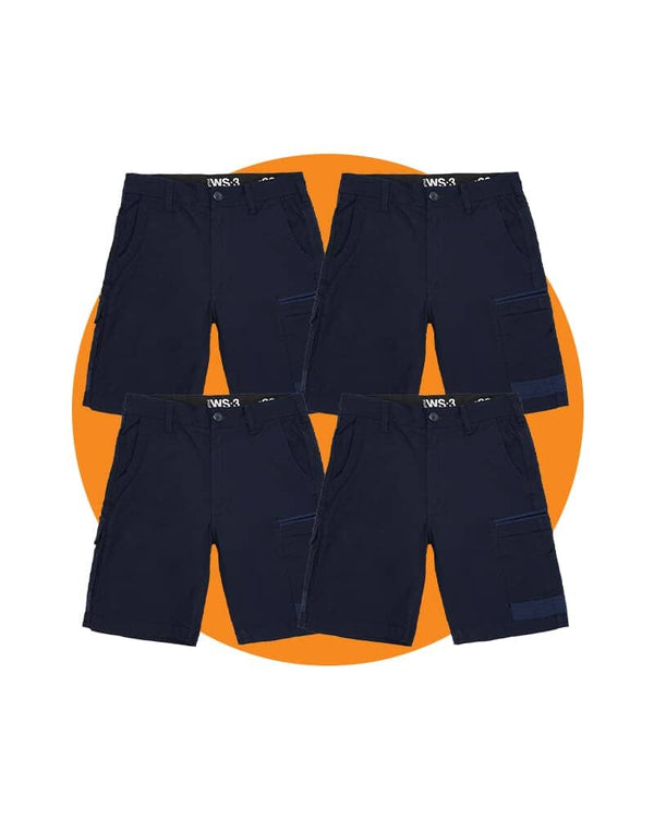 Tradies WS-3 Stretch Work Short 4 Value Pack - Navy