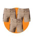 Tradies WS-6 Comfort Waist Stretch Cargo Short Value Pack - Khaki