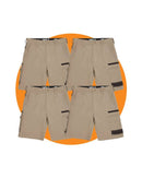 Tradies WS-3 Stretch Work Short 4 Value Pack - Khaki