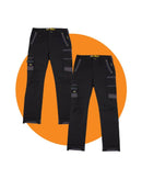 Tradies Flex and Move Stretch Cargo Utility Pant 2 Value Pack - Black
