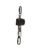 Self Retracting 2.5m Webbing Lanyard with 2 x Screw Gate Karabiners - Black