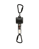Self Retracting 2.5M Webbing Lanyard with 2 x Triple Action Karabiners - Black