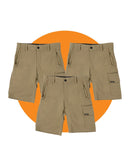 Tradies Jet-Lite Utility Short Value Pack - Khaki