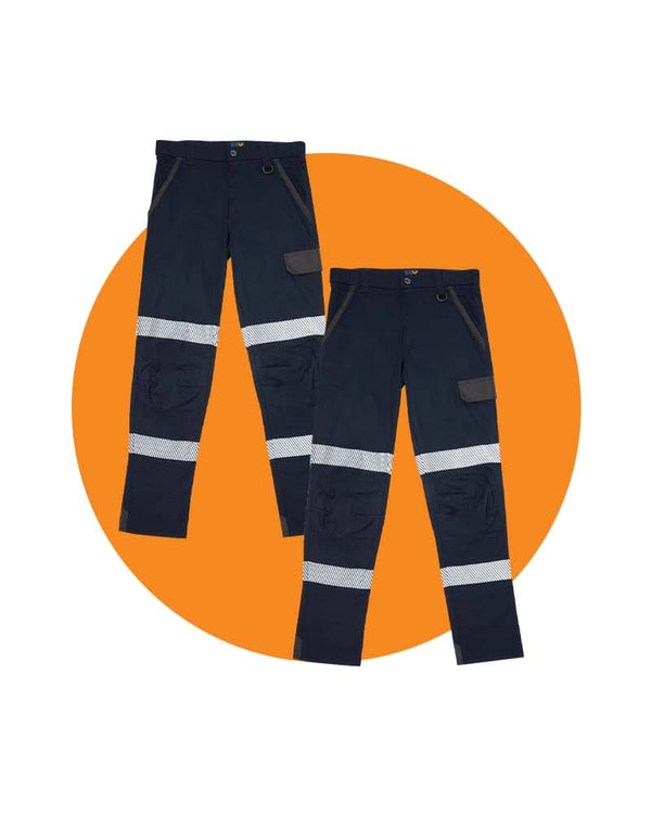Tradies RMX Flexible Lightweight Tactical Pant With Tape 2 Value Pack - Dark Navy
