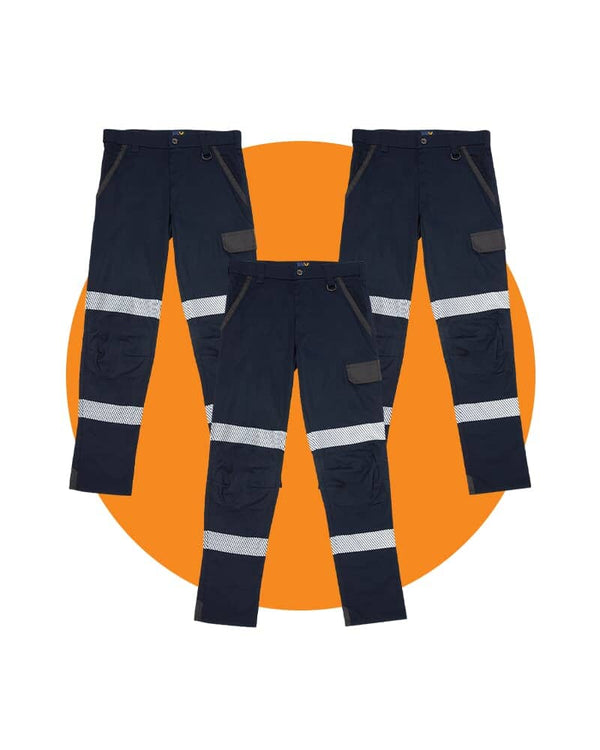 Tradies RMX Flexible Lightweight Tactical Pant With Tape Value Pack - Dark Navy
