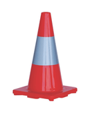 PVC Traffic Cone With Reflective Tape 450mm - Orange