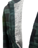 Open Front Flannelette Shirt - Black/Green