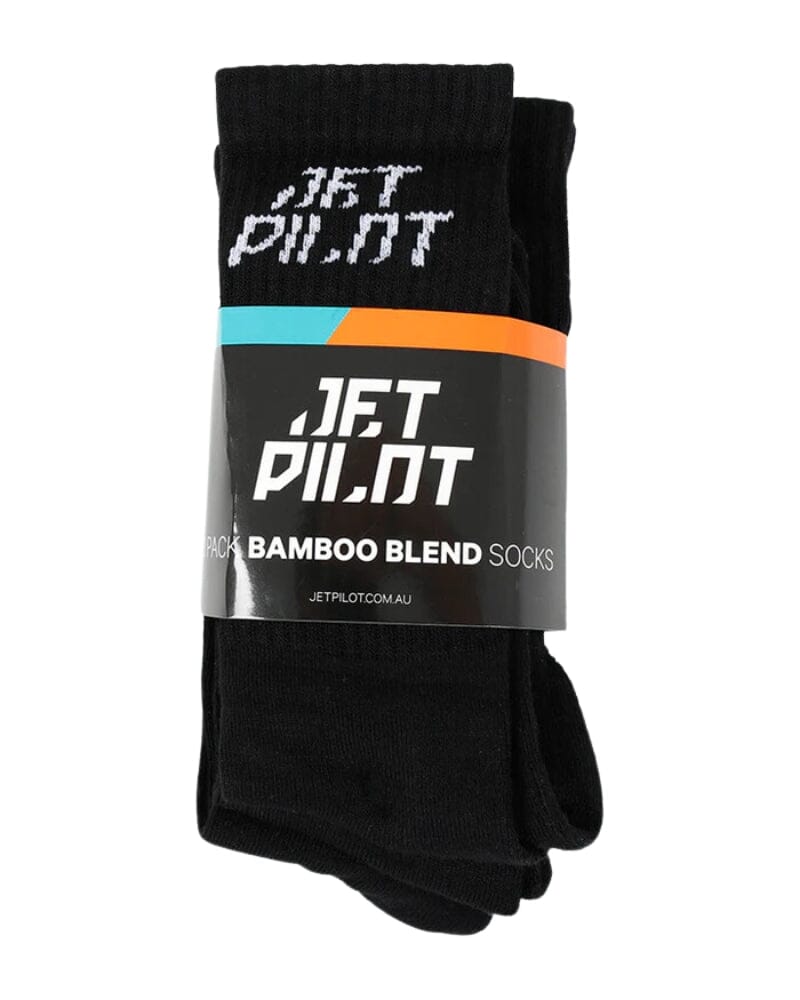 Jetpilot Bamboo Crew Work Sock - Black | Buy Online