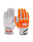 Goat Grain Leather Cut F Impact Rigger Gloves - Orange