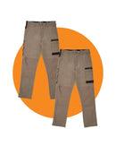 Tradies WP-3 Stretch Work Pants 2 Value Pack - Khaki/Khaki