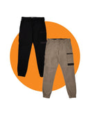 Tradies WP-4 Stretch Cuffed Work Pants 2 Value Pack - Black/Khaki