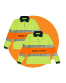 Tradies Womens Traffic Control LS Taped Polo Shirt 2 Value Pack - Orange