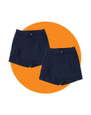 Tradies The Workz Womens Shorts 2 Value Pack - Navy