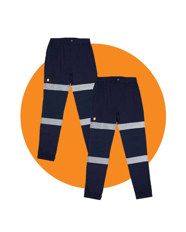 Tradies The Middy Womens Taped Pant 2 Value Pack - Navy
