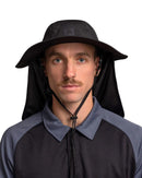 Wide Brim Hat With Legionnaires Flap - Black