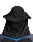 Wide Brim Hat With Legionnaires Flap - Black