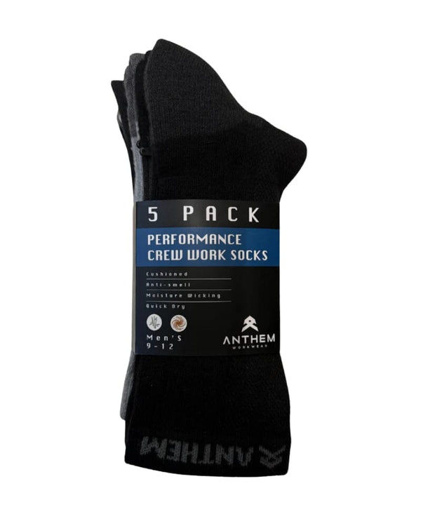 Performance Crew Sock 5 Pack - Mix