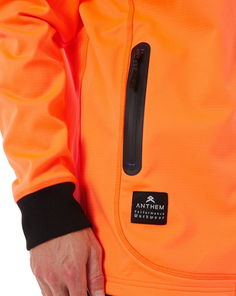 Tech Stretch Soft Shell Jacket - Hi Vis Orange
