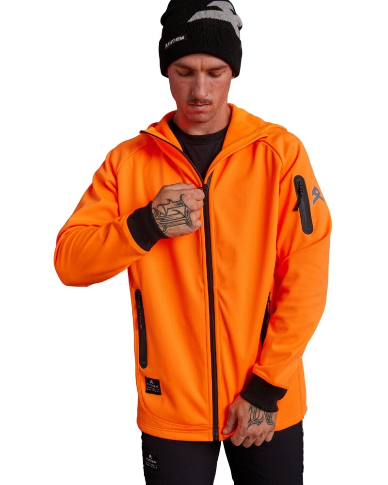 Tech Stretch Soft Shell Jacket - Hi Vis Orange