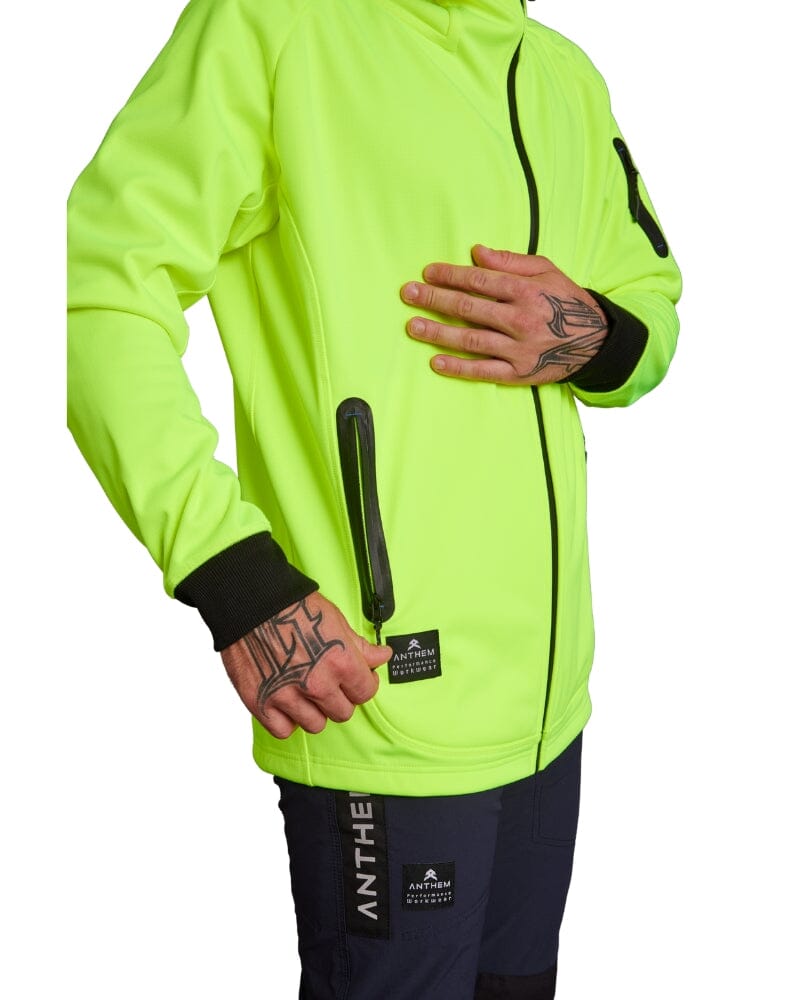 Tech Stretch Soft Shell Jacket - Hi Vis Yellow