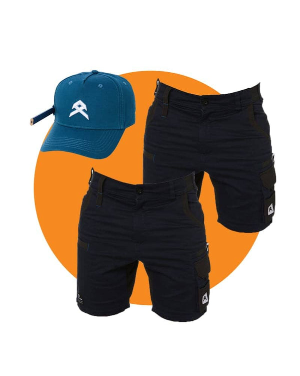 Tradies Victory Short Twin Value Pack - Navy