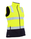 Womens Taped Hi Vis 3 In 1 Soft Shell Jacket - Yellow/Navy