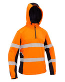 Flex and Move Hi Vis Taped Liquid Repellent Fleece Hoodie - Orange/Navy