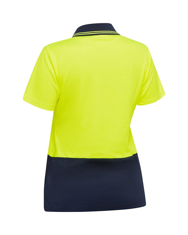 Womens Hi Vis V Neck Polo * - Yellow/Navy
