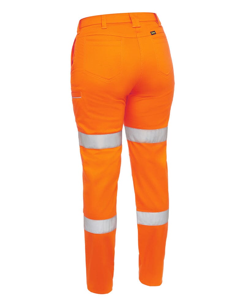 Women's Taped Mid Rise Stretch Cotton Pants - Orange