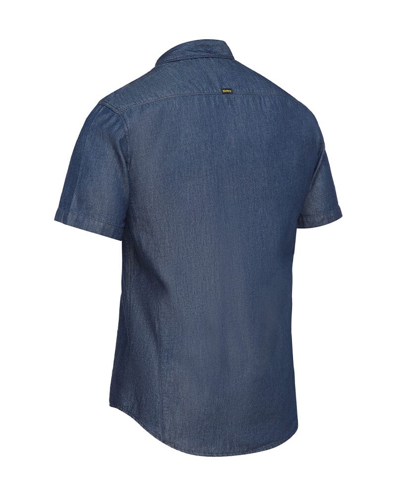 Short Sleeve Denim Work Shirt - Blue