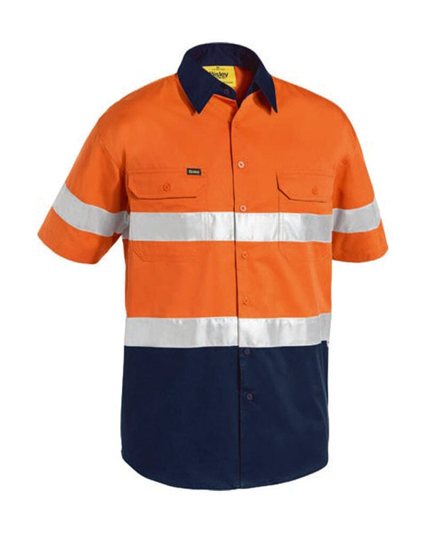 Taped Hi Vis Cool Lightweight SS Shirt - Orange/Navy