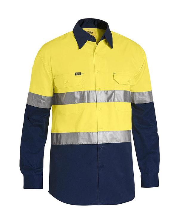 Taped Hi Vis Cool Lightweight LS Shirt - Yellow/Navy